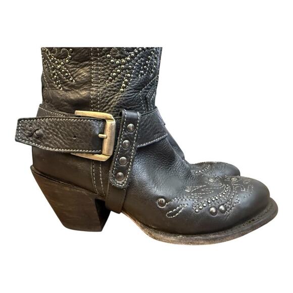 Black Star Boots Andromeda Knee High Studded Cowboy Boot Women size 6 - Picture 4 of 10